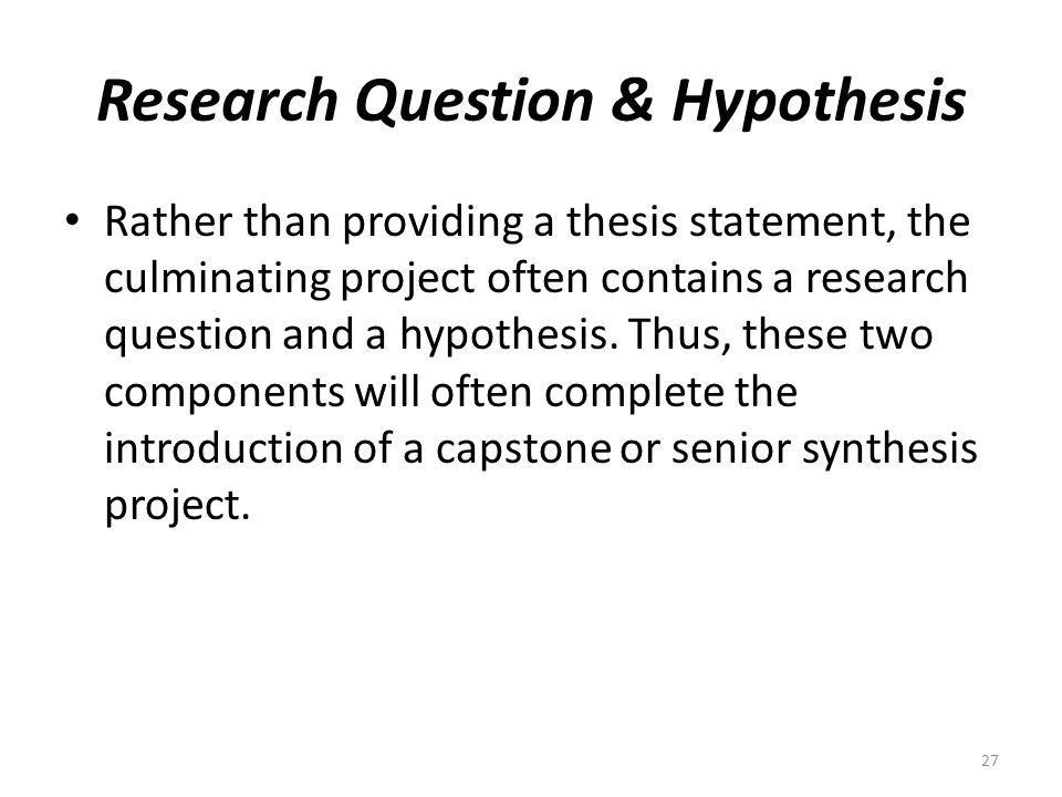 Thesis Hypothesis