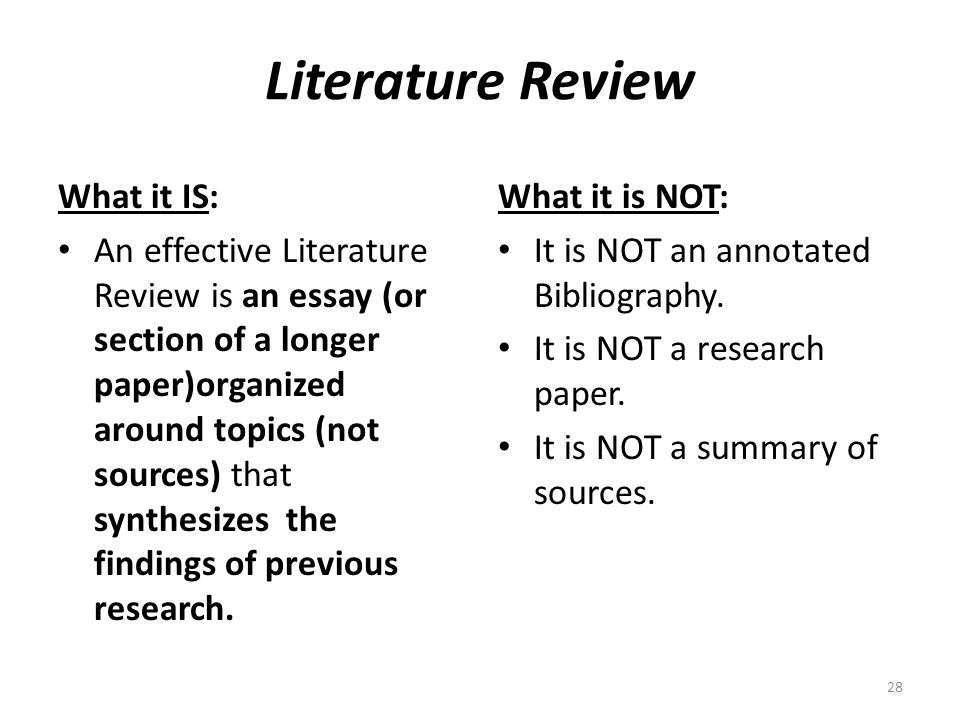 Literature review outline mla