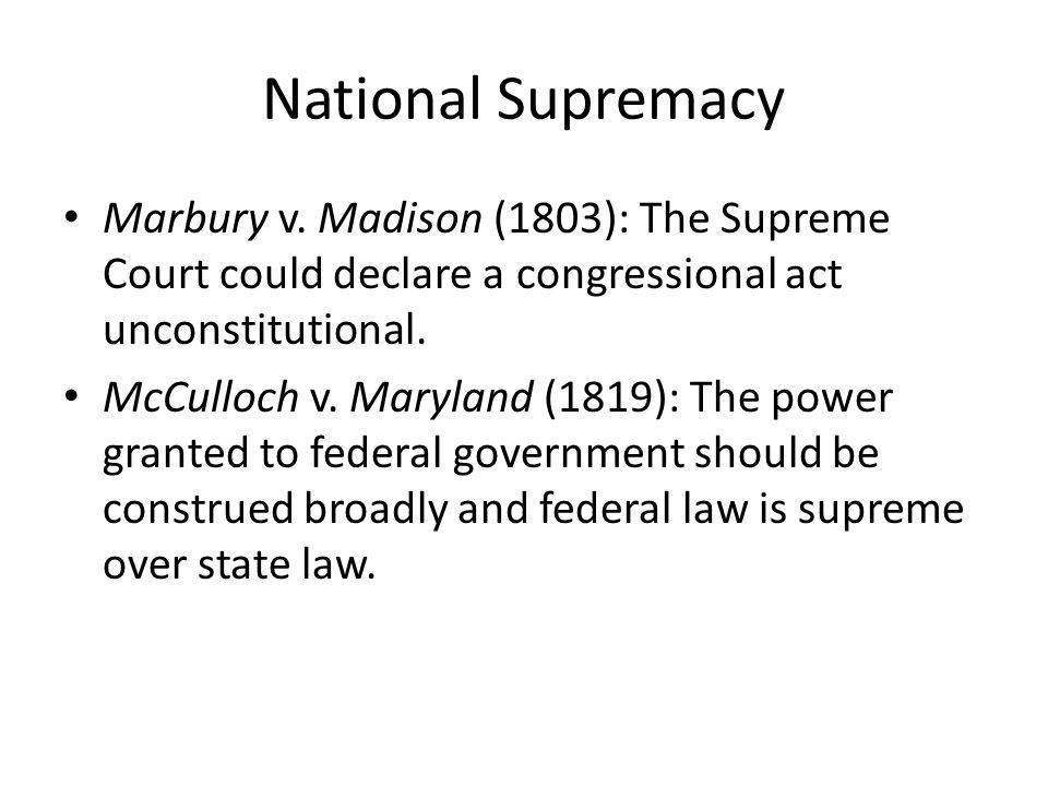 National Supremacy Marbury v.
