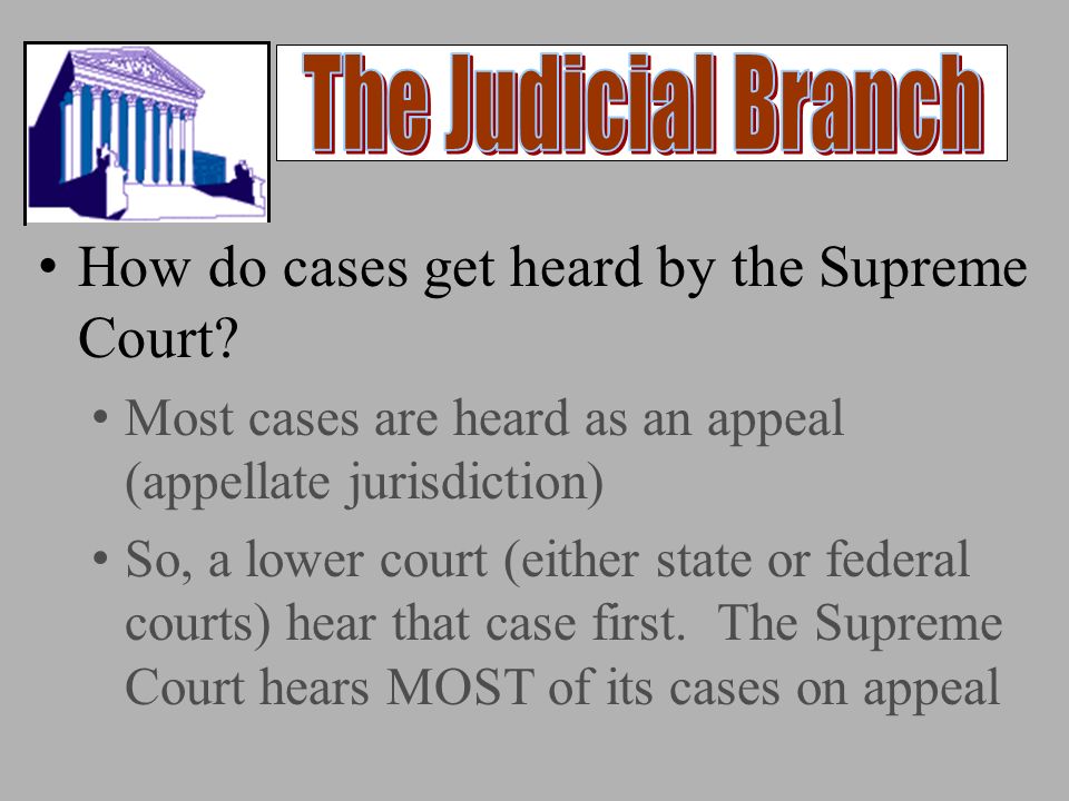 How do cases get heard by the Supreme Court.