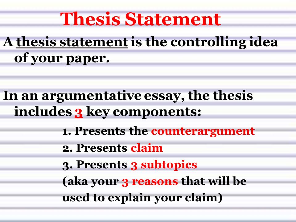 Controlling idea thesis statement