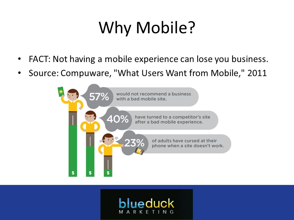 Why Mobile. FACT: Not having a mobile experience can lose you business.