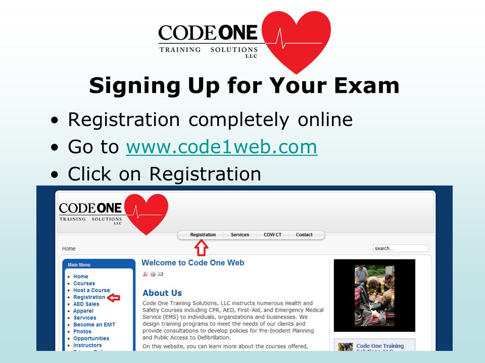 Signing Up for Your Exam Registration completely online Go to   Click on Registration