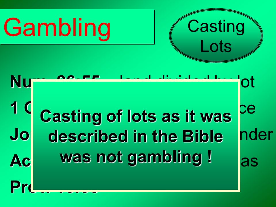 Casting lots bible gambling hotel kura hulanda spa casino