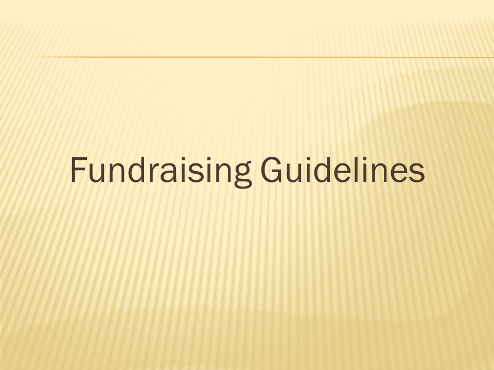 Fundraising Guidelines