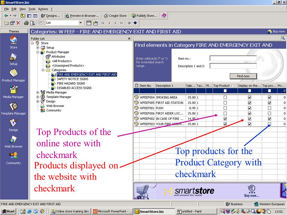 Top Products of the online store with checkmark Products displayed on the website with checkmark Top products for the Product Category with checkmark