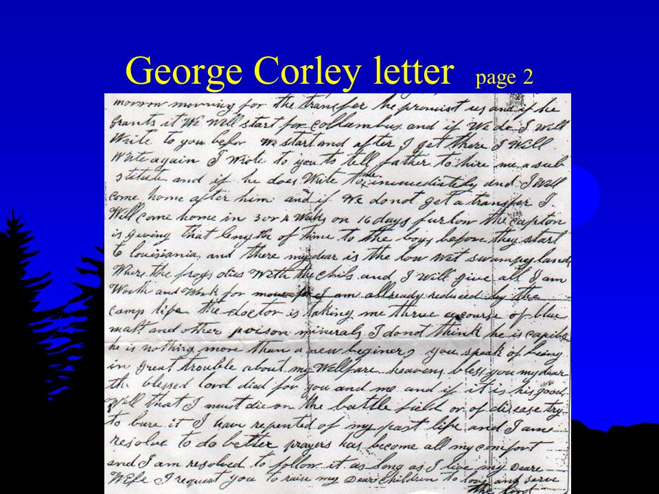 George Corley letter