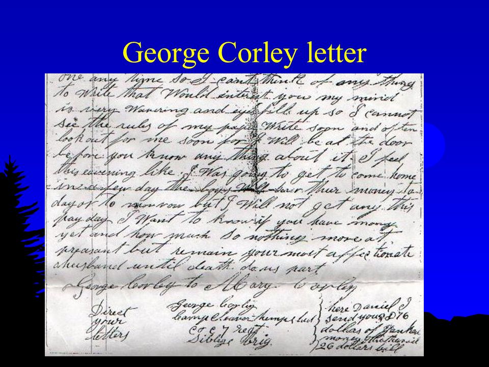George Corley letter