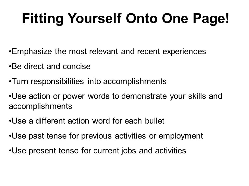 resume past or present tense