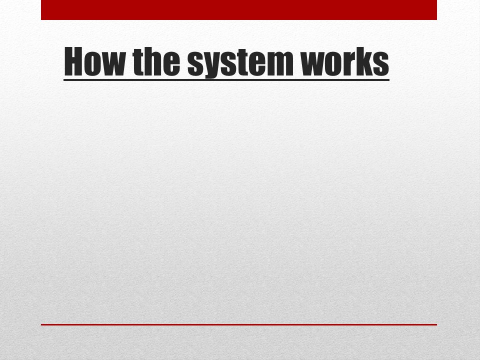 How the system works