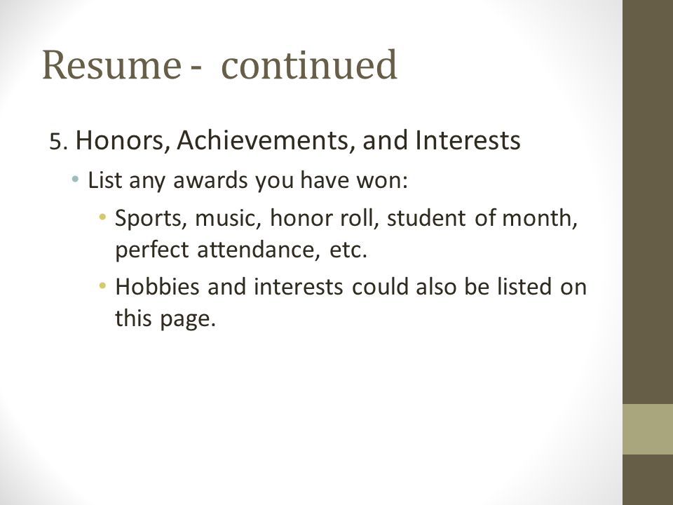hobbies to list on a resume