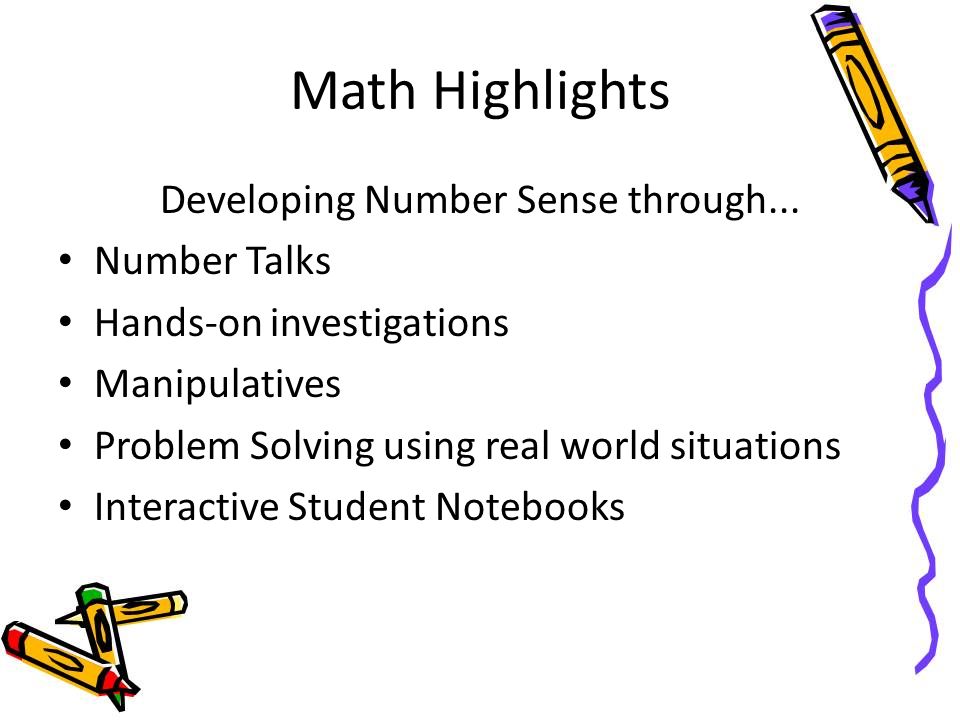 Math Highlights Developing Number Sense through...