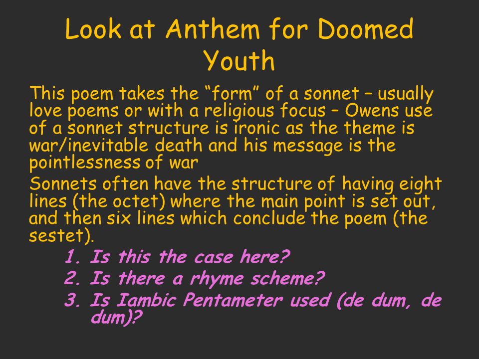 message of anthem for doomed youth message of anthem for doomed youth
