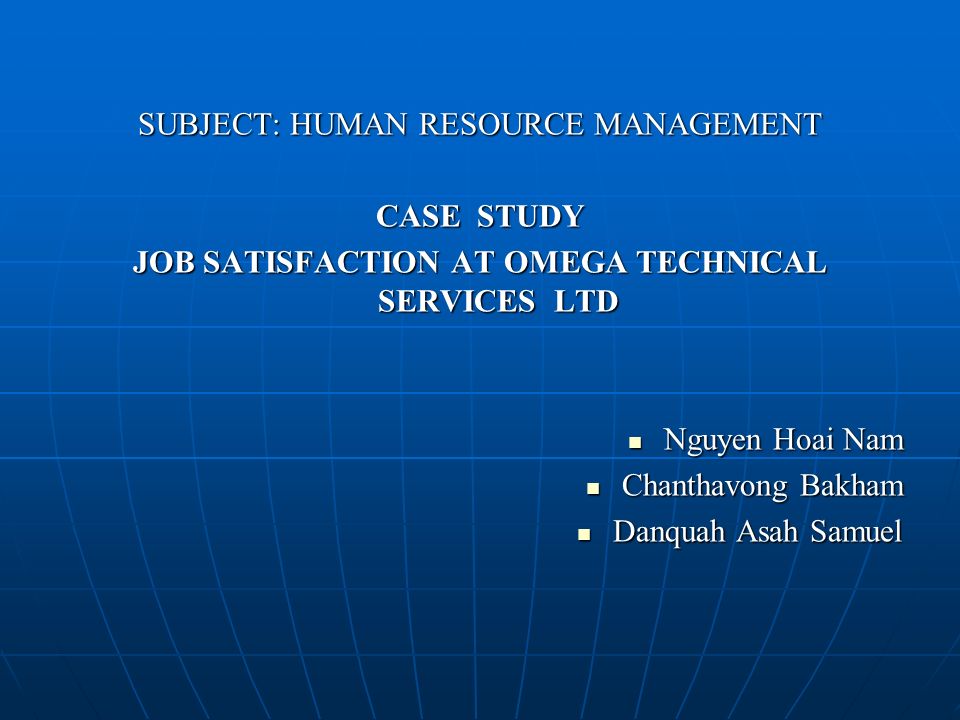 Sample case study related to human resource management