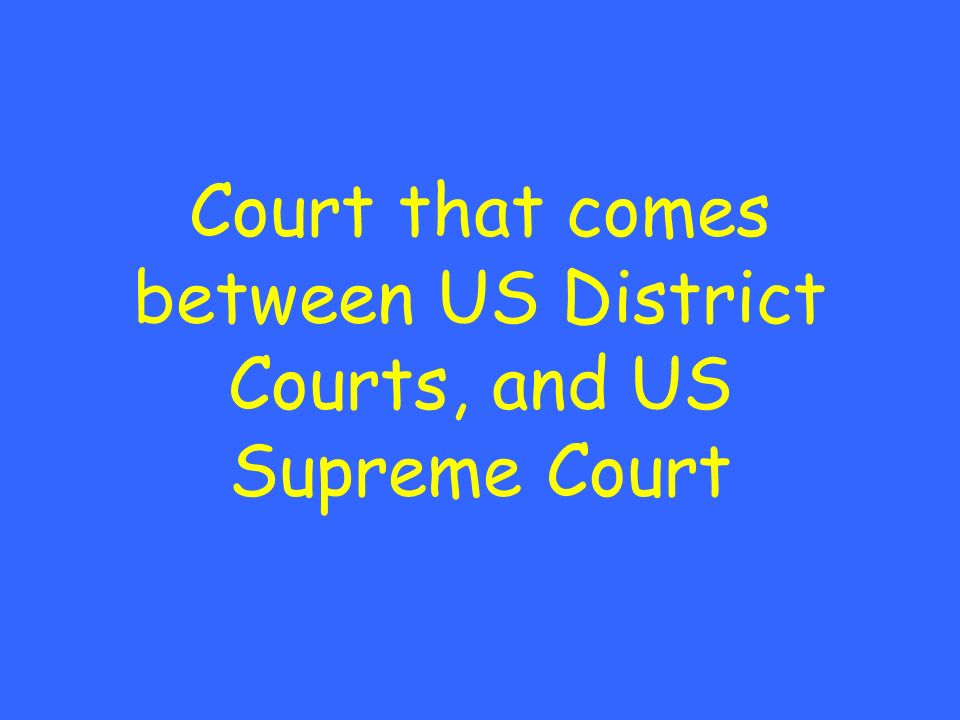 Court that comes between US District Courts, and US Supreme Court