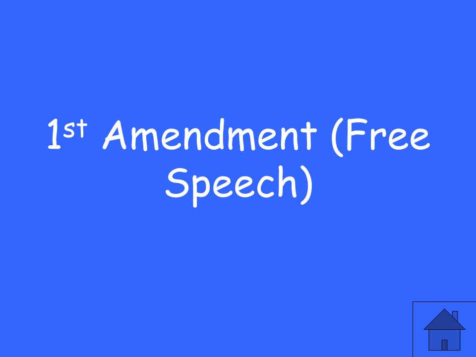 1 st Amendment (Free Speech)