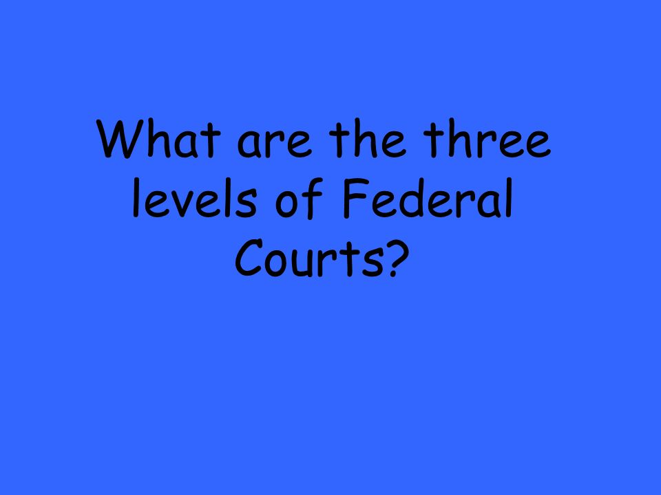 What are the three levels of Federal Courts