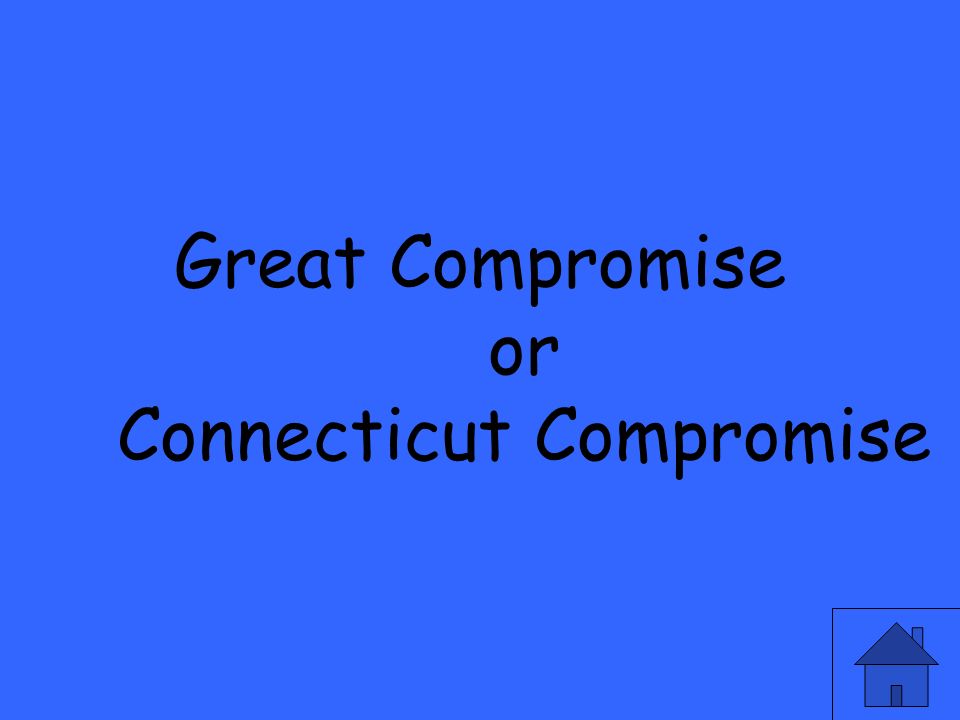 Great Compromise or Connecticut Compromise