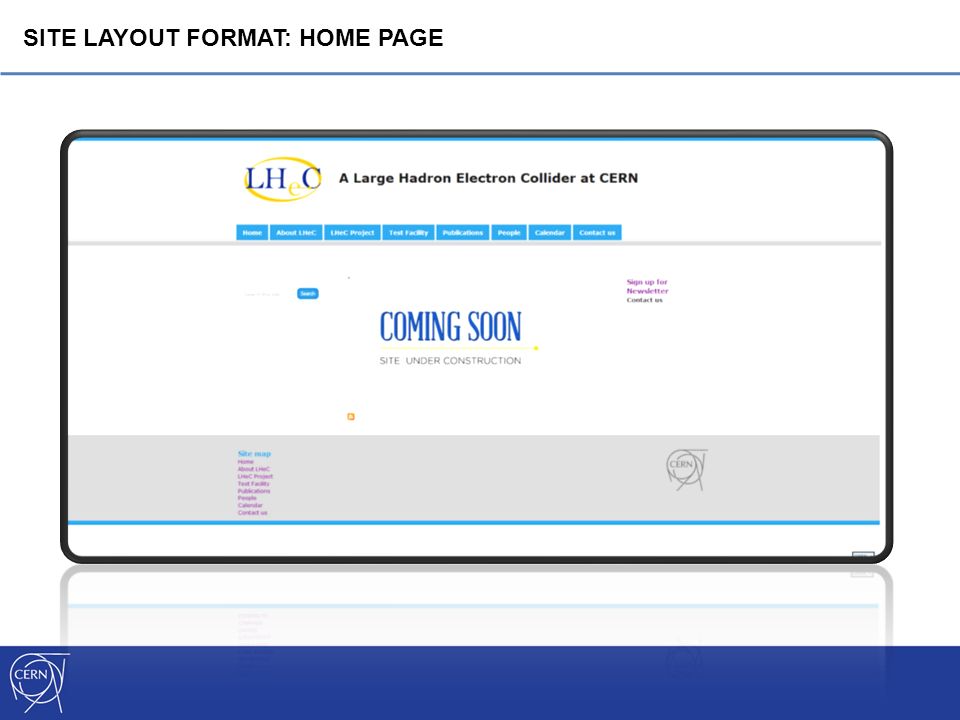 SITE LAYOUT FORMAT: HOME PAGE