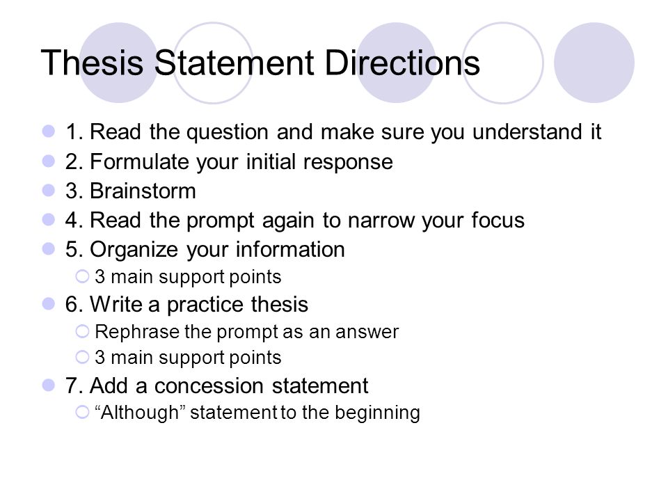 What makes a good thesis statement