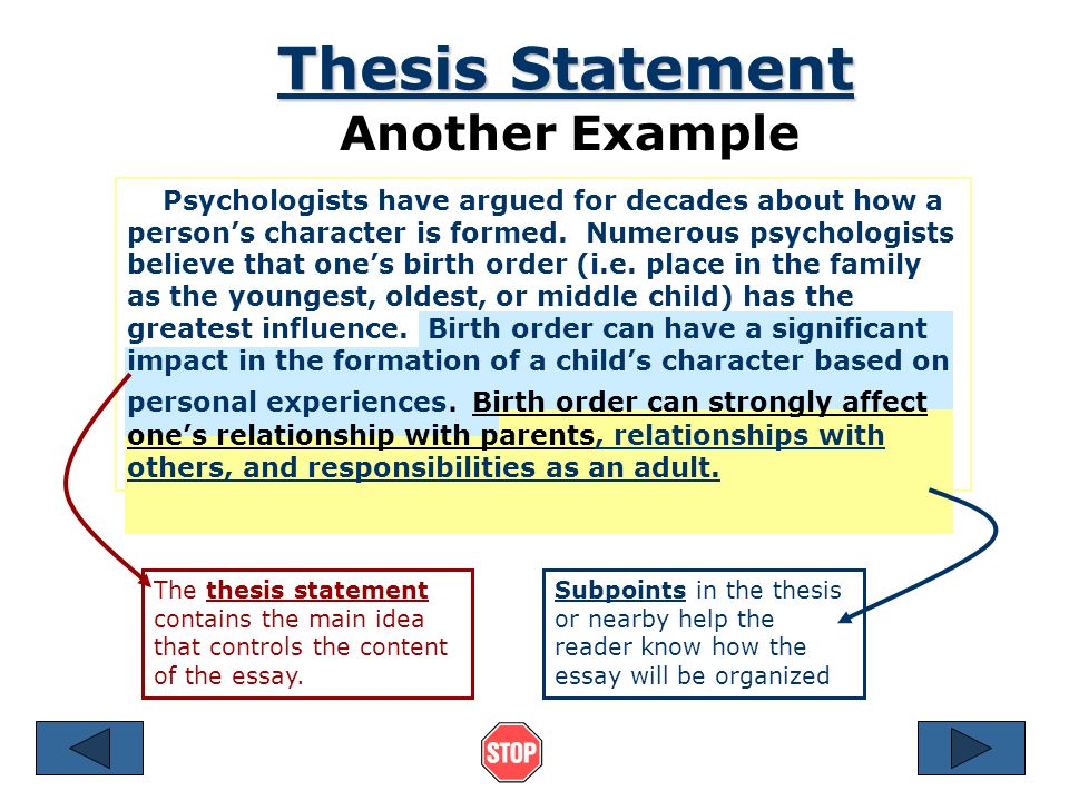 Psychology Thesis Statement