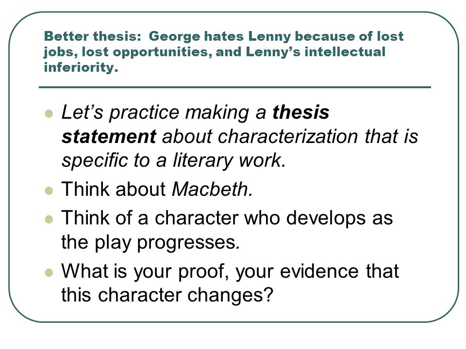 Creating A Thesis