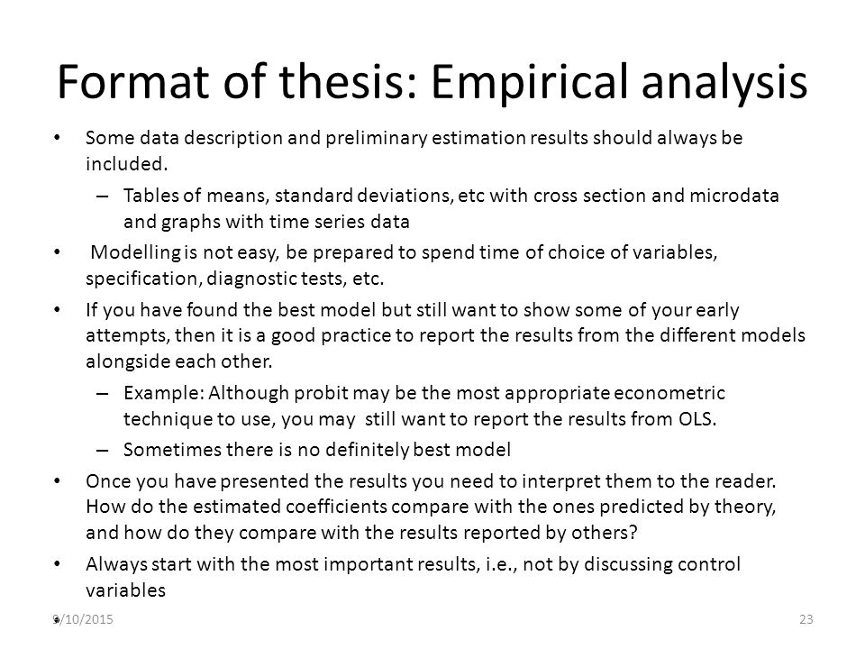 Empirical thesis structure