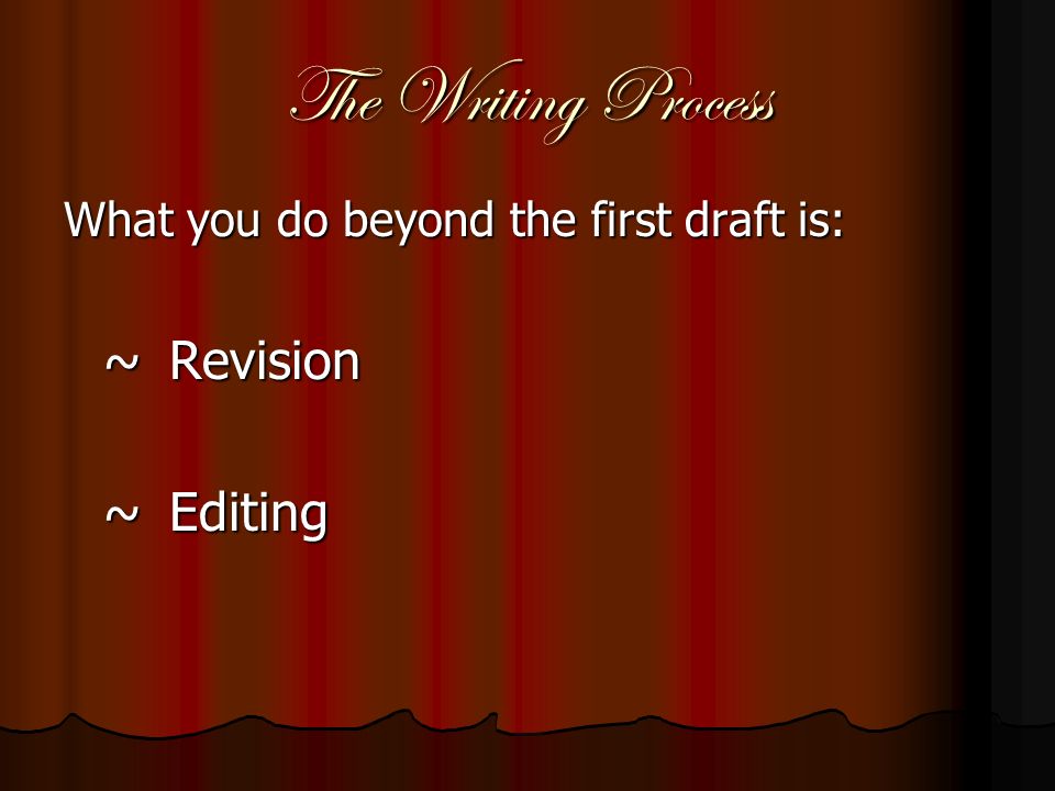 The Writing Process ~ Stage 4: