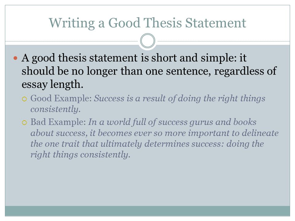 what make a good thesis statement Elements of a thesis statement august 2006 revised a good thesis is specific to the facts being discussed and shows the precise relationship among them. what make a good thesis statement Elements of a thesis statement august 2006 revised a good thesis is specific to the facts being discussed and shows the precise relationship among them.