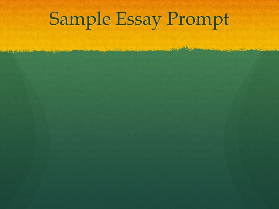Sample Essay Prompt