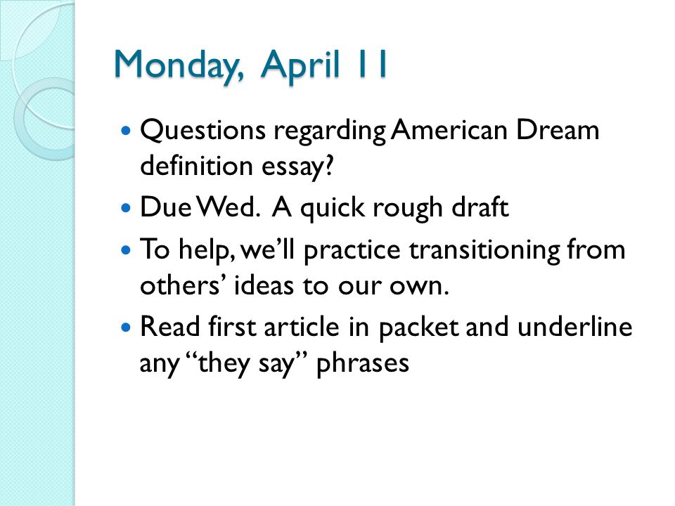 American Dream Definition Essay