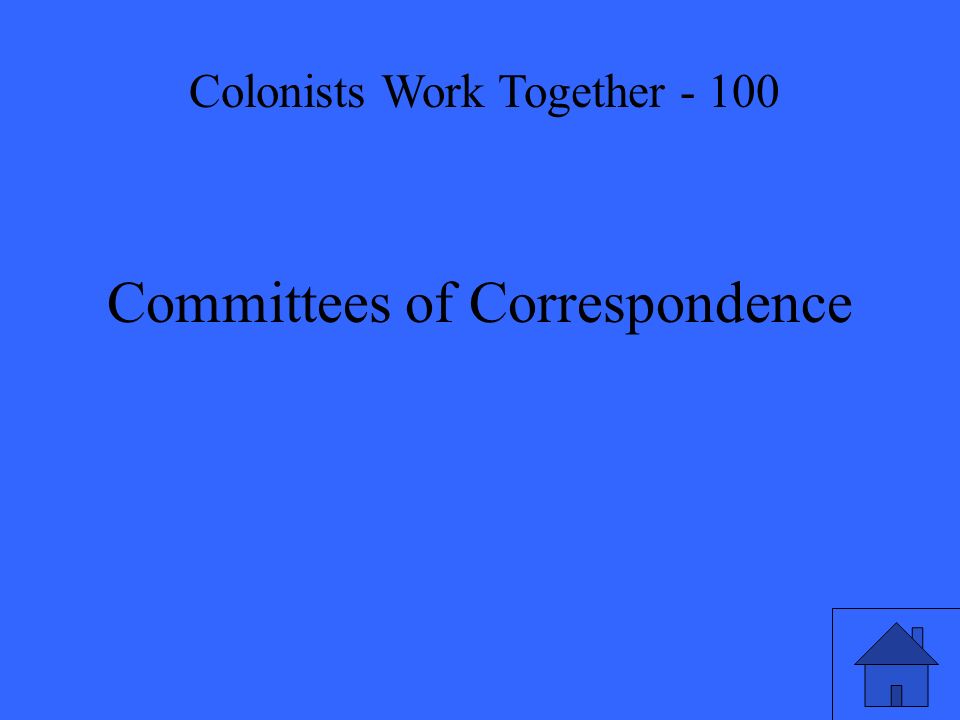 Committees of Correspondence Colonists Work Together - 100