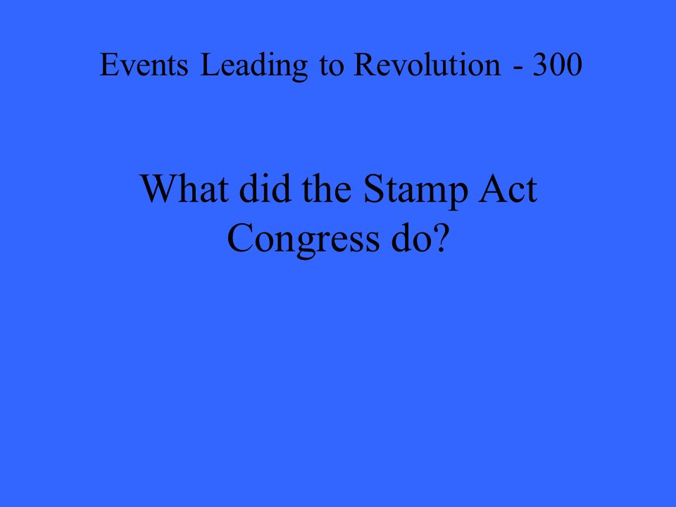 What did the Stamp Act Congress do Events Leading to Revolution - 300