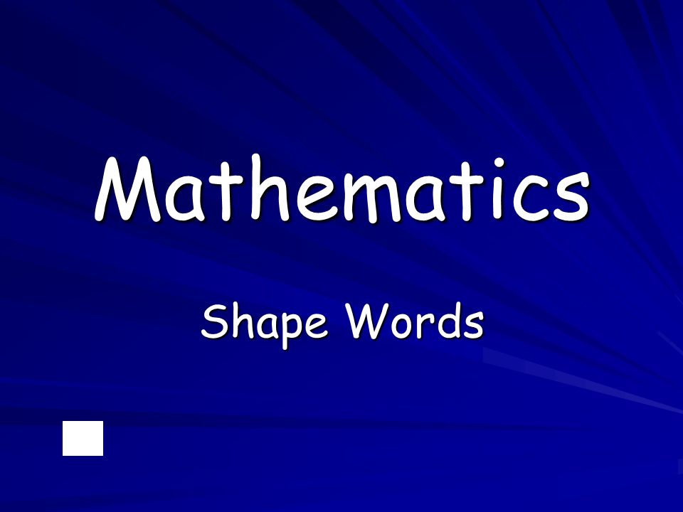 Mathematics Shape Words