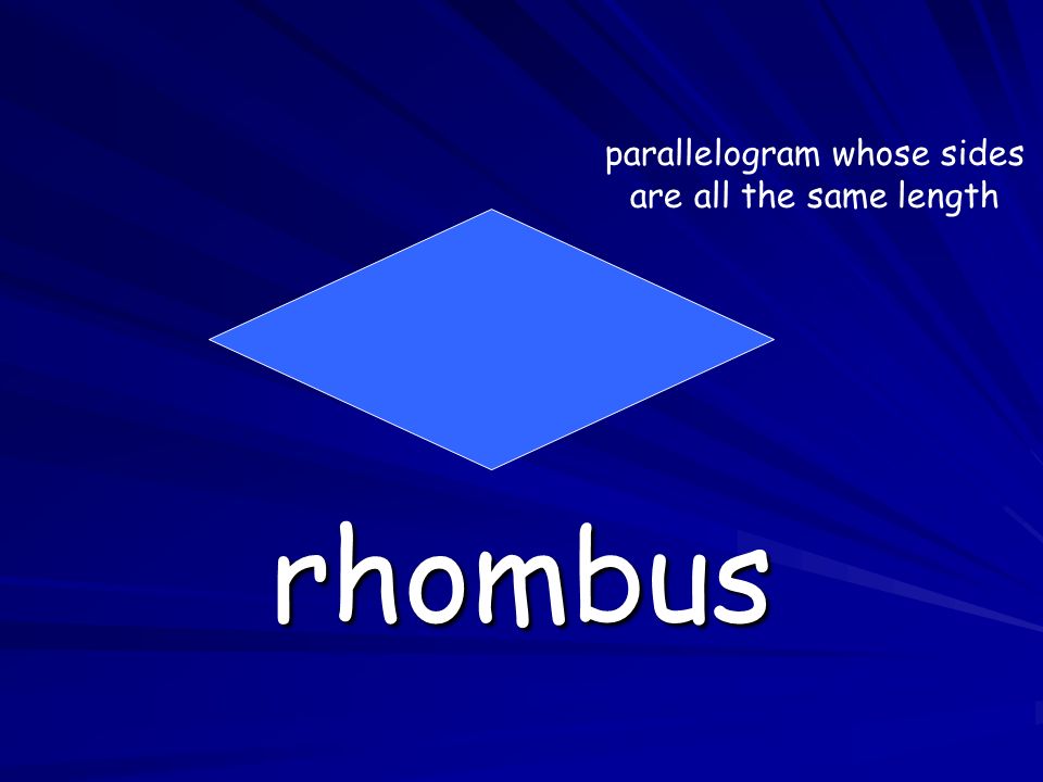 rhombus parallelogram whose sides are all the same length