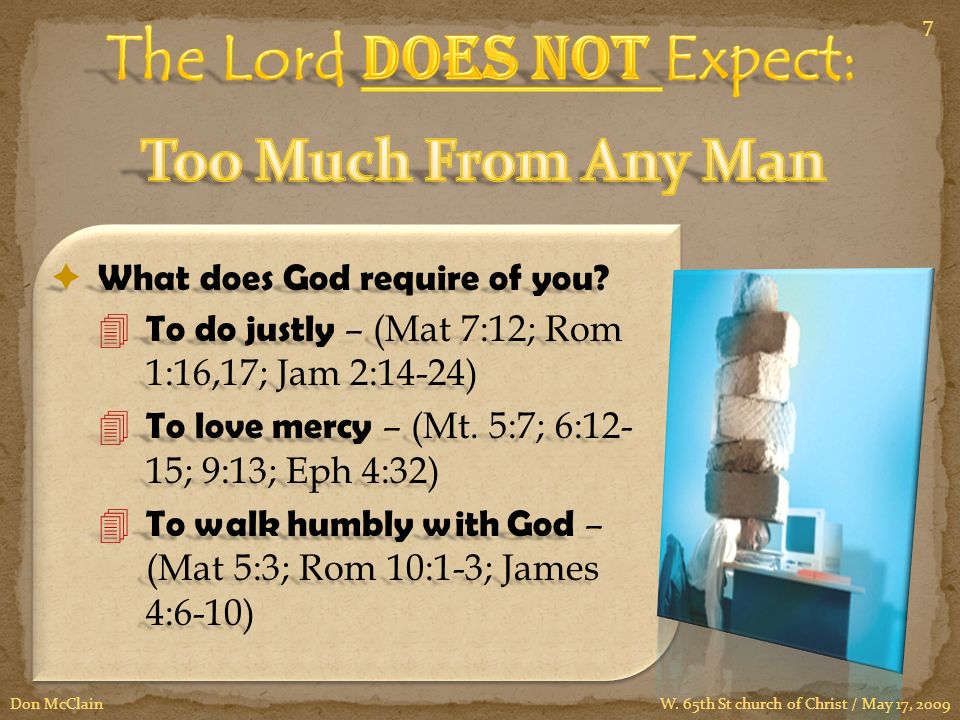  What does God require of you.