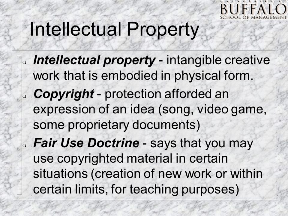intro to mis mgs351 protecting people and information chapter ppt intangible creative work that is embodied in physical form