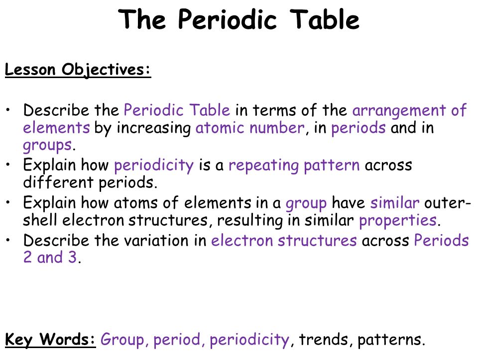 periodic table periodic table trend activities key the periodic table lesson objectives ppt - Periodic Table Arrangement Activity periodic table periodic table trend activities key the periodic table lesson objectives ppt - Periodic Table Arrangement Activity