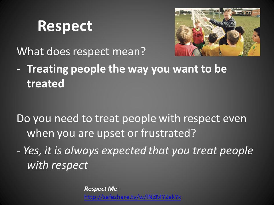 Respect What does respect mean.