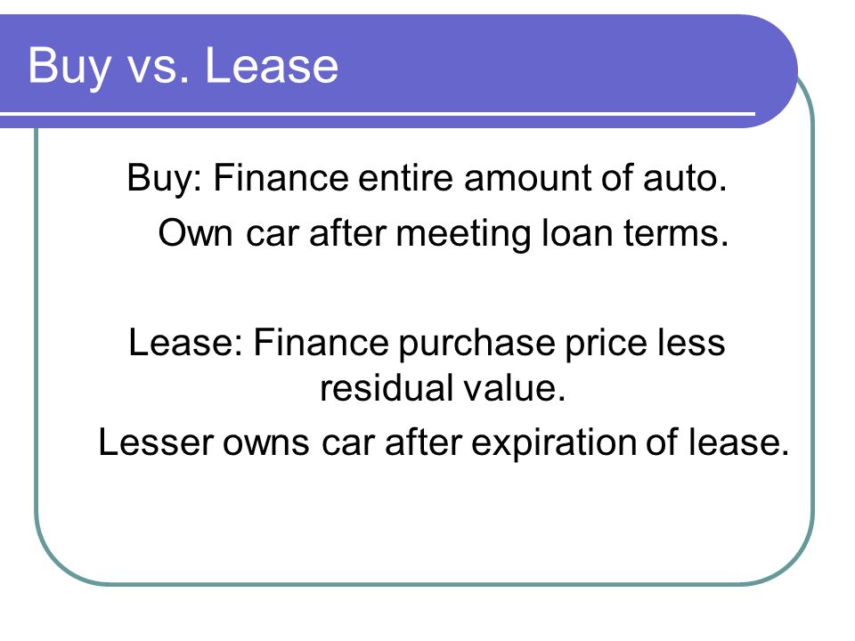 auto buy vs lease