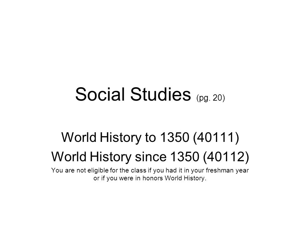 Social Studies (pg.