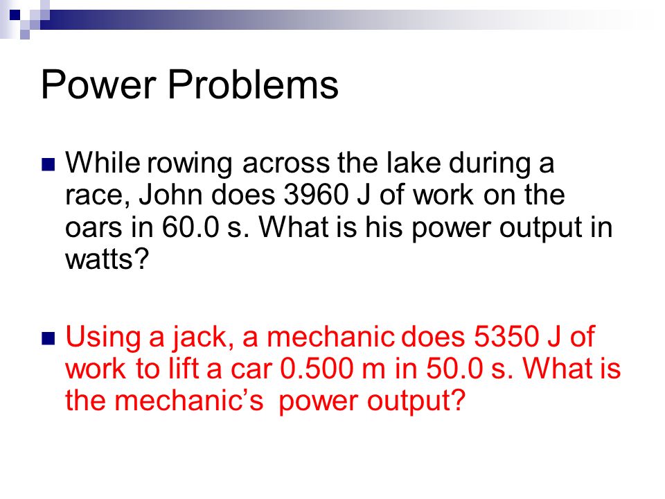 Work Power And Machines Quantity Of Force Applied 5 Power