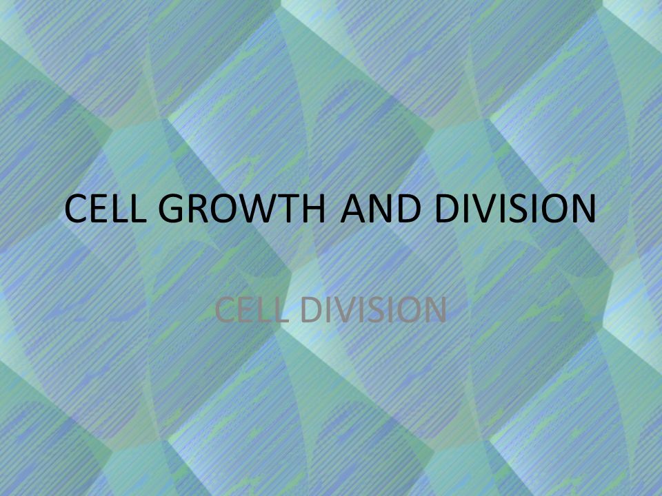 CELL GROWTH AND DIVISION CELL DIVISION