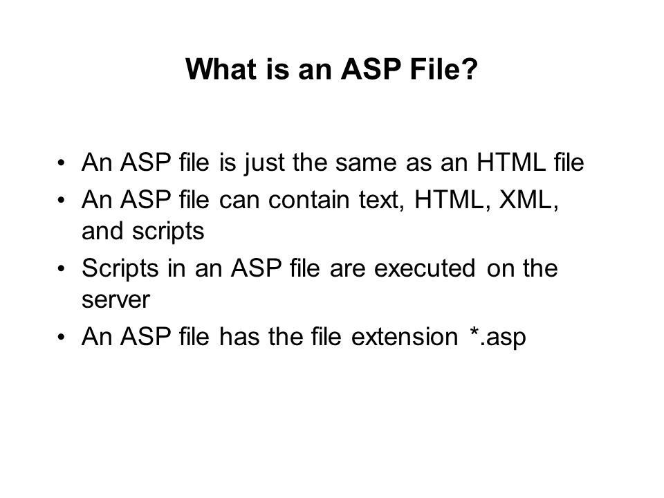 What is an ASP File.