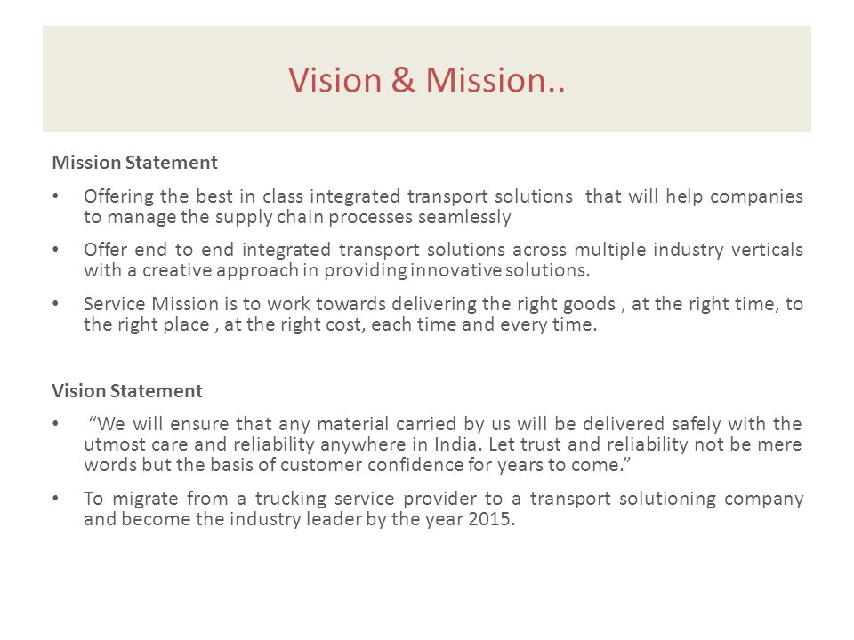 Vision & Mission..