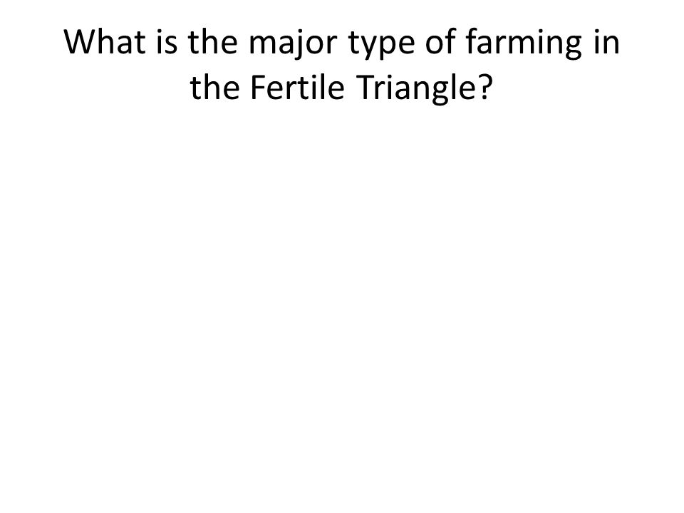 What is the major type of farming in the Fertile Triangle