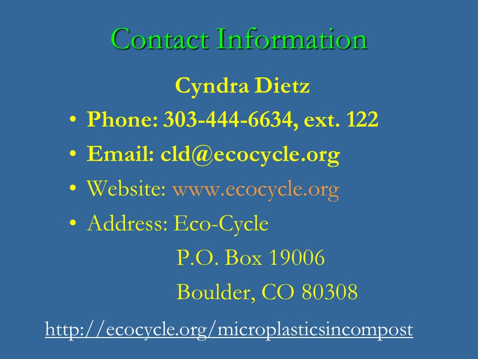 Contact Information Cyndra Dietz Phone: , ext.