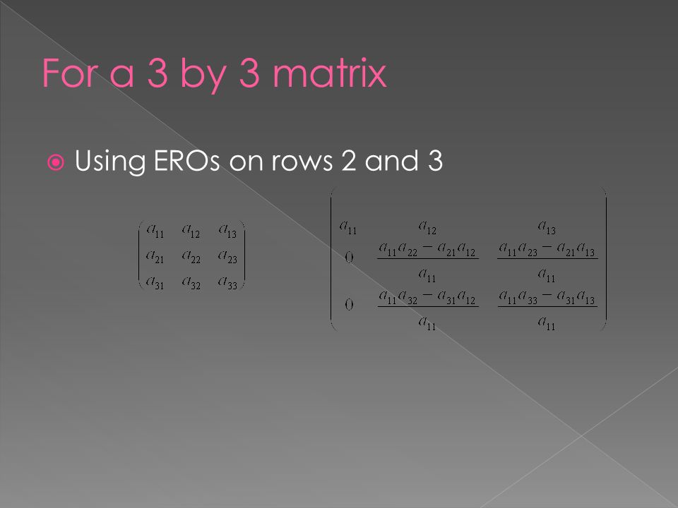  Using EROs on rows 2 and 3
