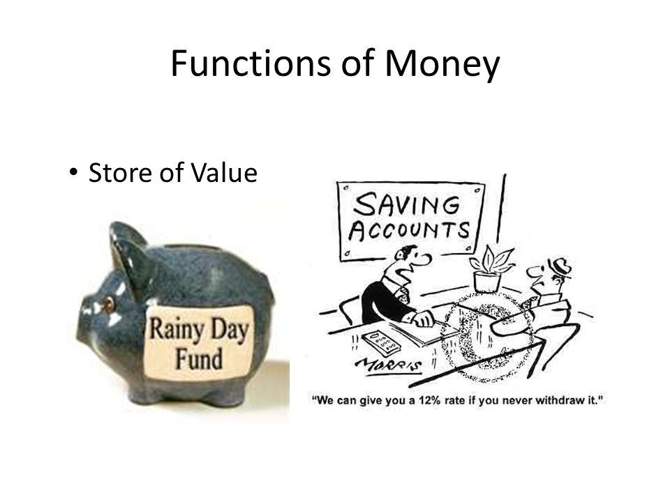 Functions of Money Store of Value