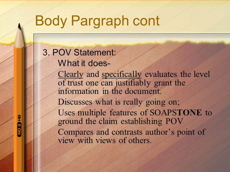 Body Pargraph cont 3.